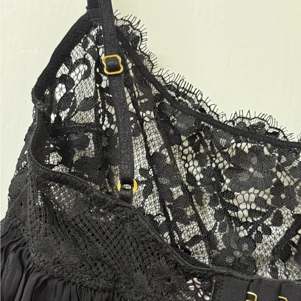 Victoria's Secret Black Lace Belted Dress
